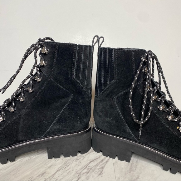 Marc Fisher Izzie Black Suede Lug Sole Boot 9 1/2 M - Picture 8 of 16